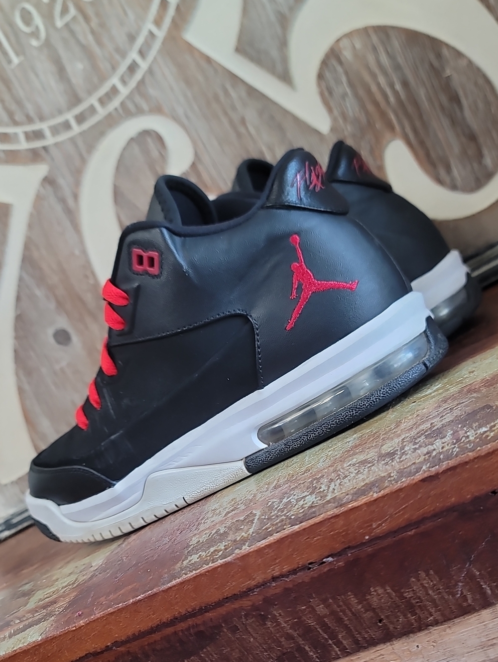 Nike Air Jordan Flight Origin 3 "Black/Gym Red/White" Wmns 8 Good Condition
